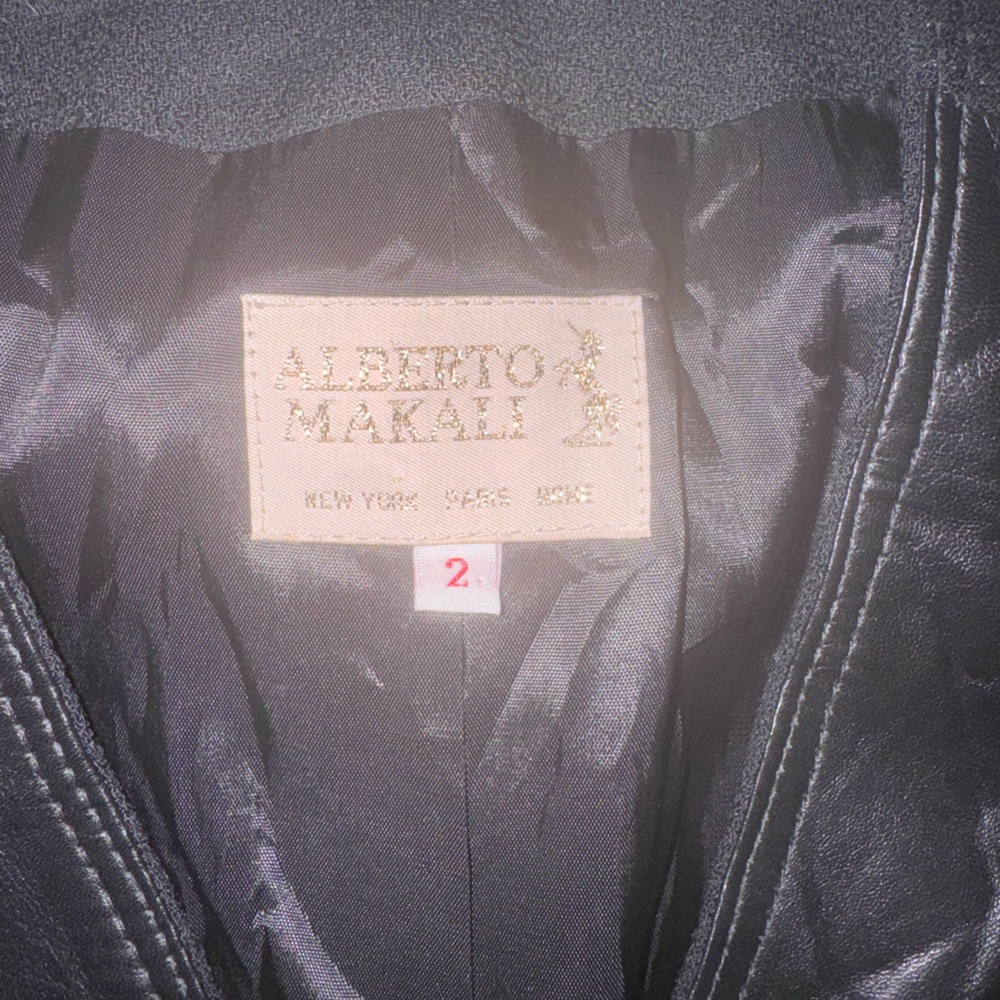 Alberto Makali Black Leather Zip-Front Vest - Picture 2 of 4